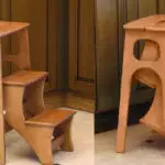 En skammel med en transformation i trappen - en universel stol eller to emner i en