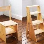 En skammel med en transformation i trappen - en universel stol eller to emner i en