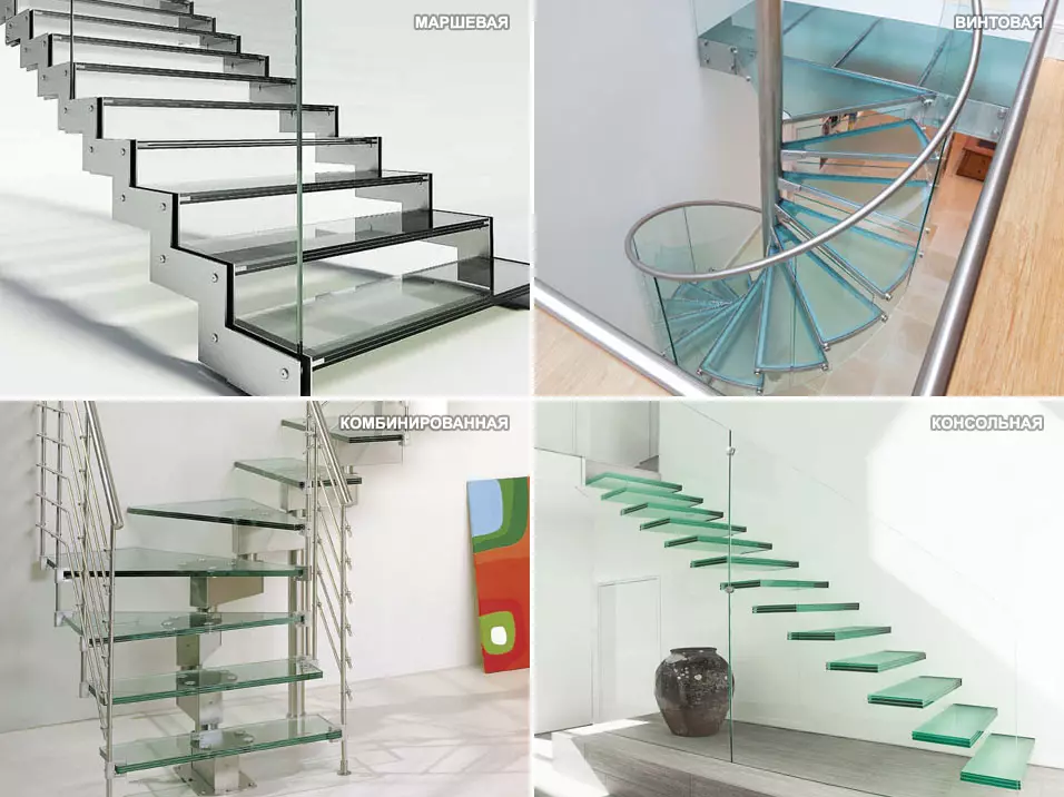 Tipos de escadas de vidro