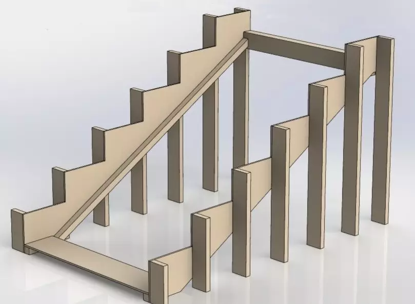 L'escalier de béton au sous-sol avec vos mains