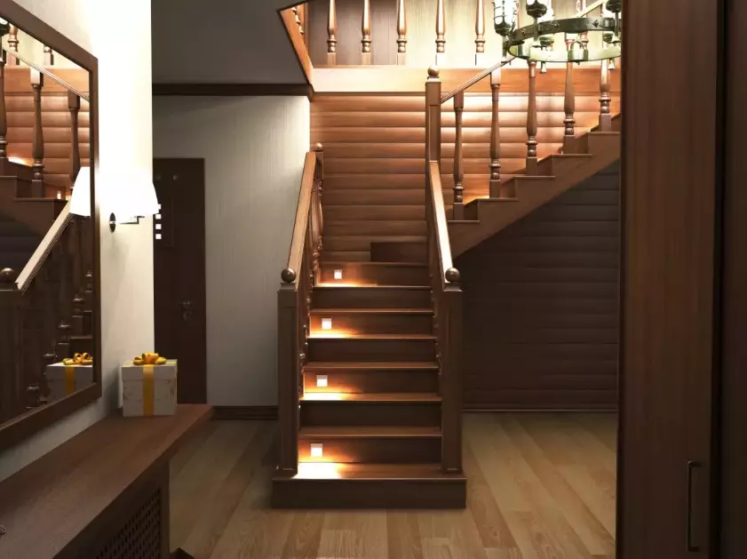 Liten hall design med trappa