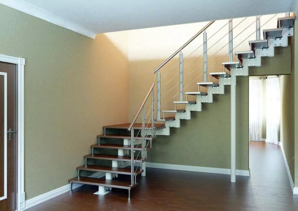M-shaped modular staircase.