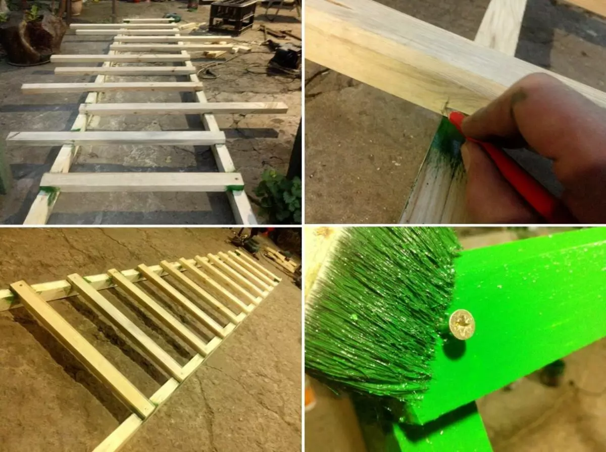 Production d'un dortoir en bois d'escalier: calcul et instructions pour auto-assemblage