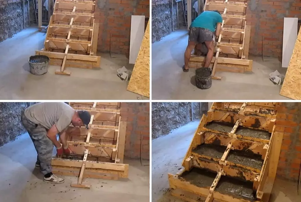Сипање бетонског степеништа