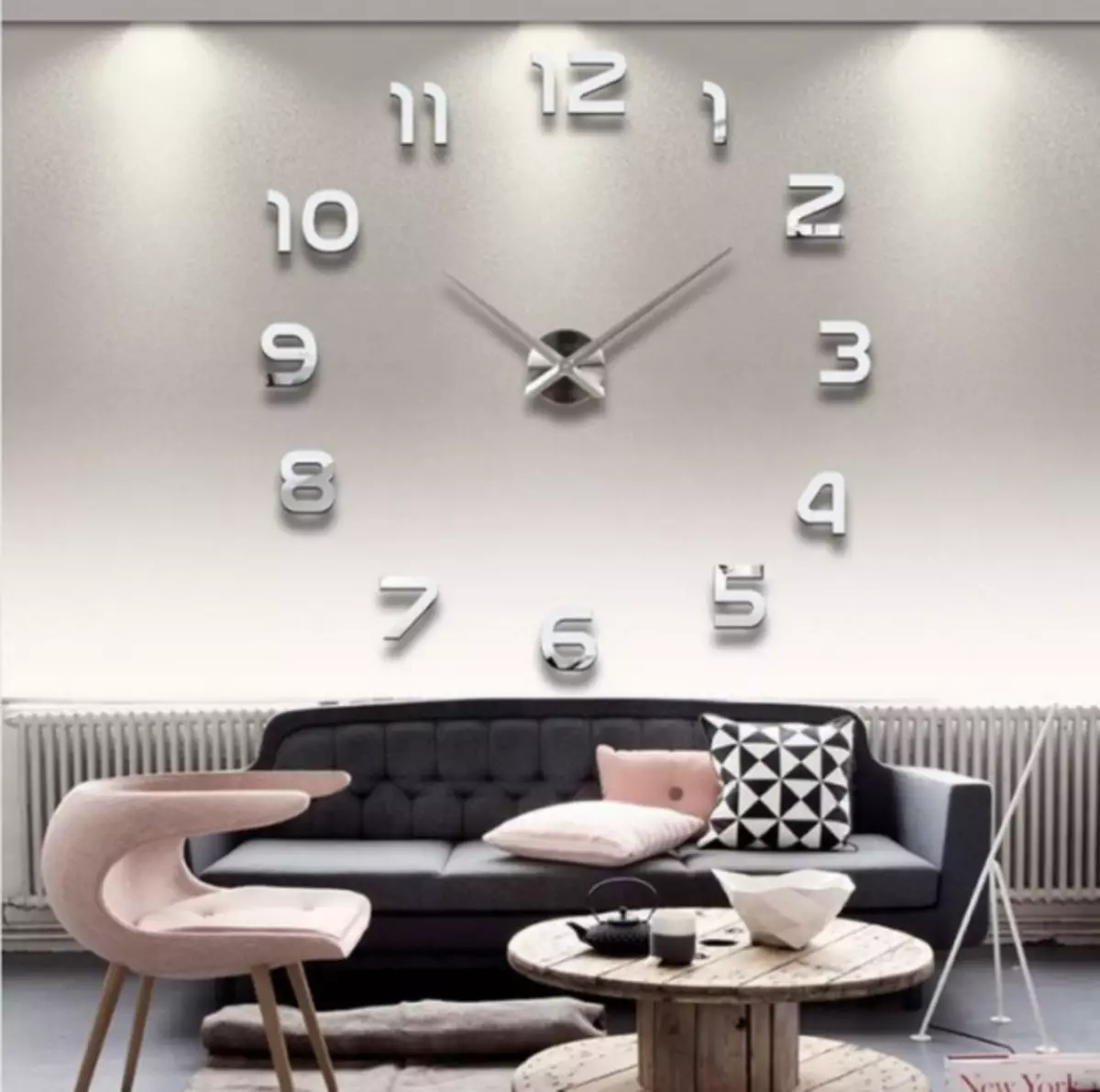 ساعت دیواری در اتاق نشیمن - 80 عکس از ایده های اصلی طراحی