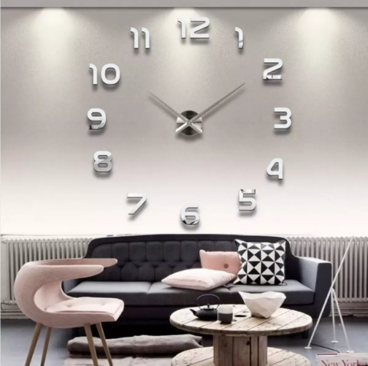 Wall Clock í stofunni - 80 myndir af upprunalegu hugmyndum