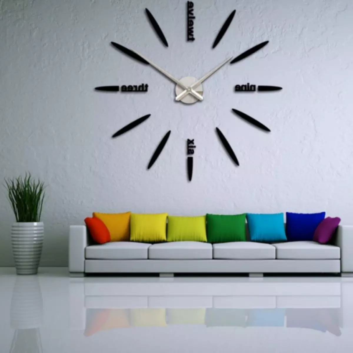 Wanduhr im Wohnzimmer - 80 Fotos von ursprünglichen Design-Ideen