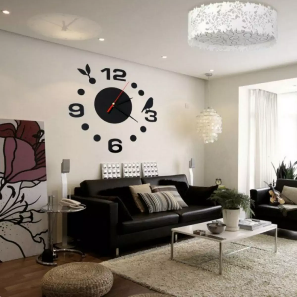 ساعت دیواری در اتاق نشیمن - 80 عکس از ایده های اصلی طراحی