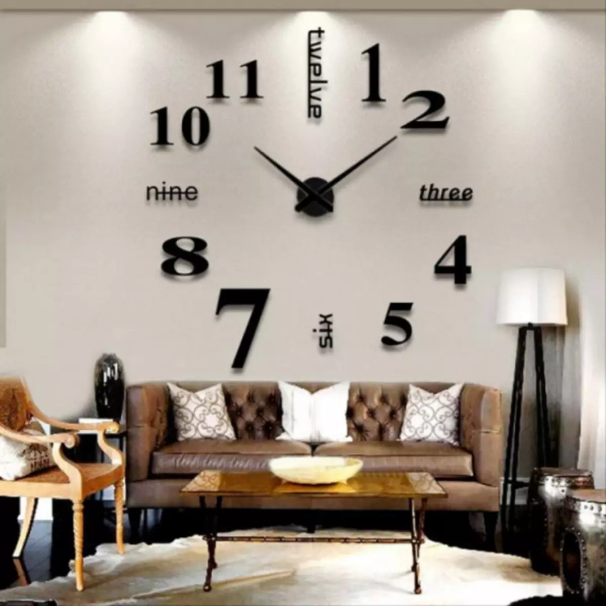 Wall Clock í stofunni - 80 myndir af upprunalegu hugmyndum