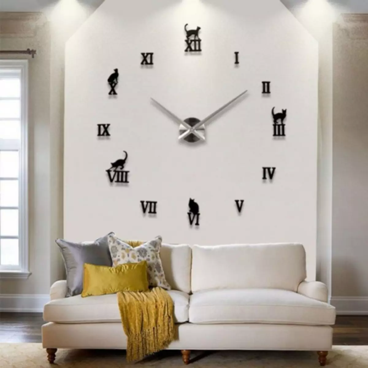Jam dinding di ruang tamu - 80 foto ide desain asli