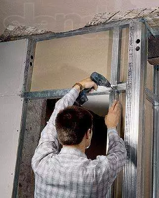 Plasterboard partition with door - how to make yourself