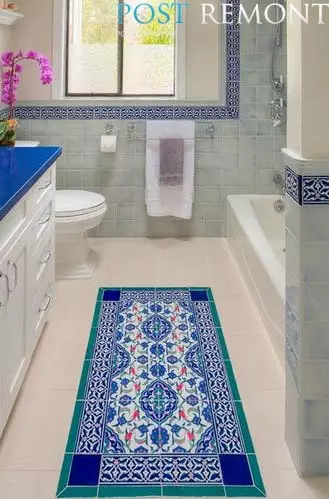 Tile rug on the floor