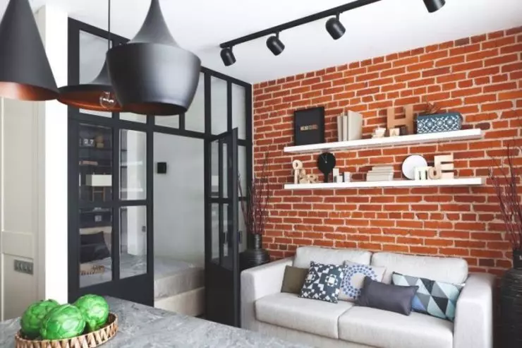 Brick Living Room - 75 foto van idees Hoe mooi om die woonkamer te betaal