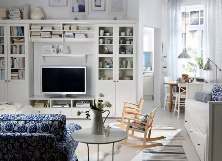 საცხოვრებელი ოთახები IKEA - 2019 წლის საუკეთესო მოდელების 100 ფოტო