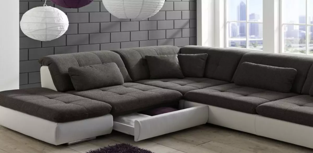 Modular sofa para sa living room na may natutulog na lugar