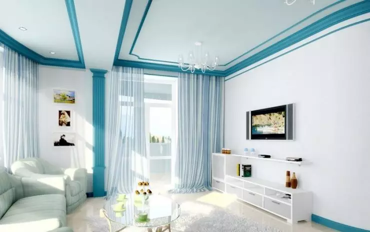 Kamar Living Biru - 110 foto kombinasi sing ora biasa saka warna biru ing ruang tamu