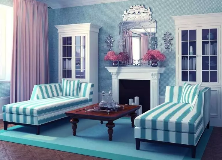 藍色起居室 - 在客廳裡的藍色色調的一個不尋常組合的110張照片