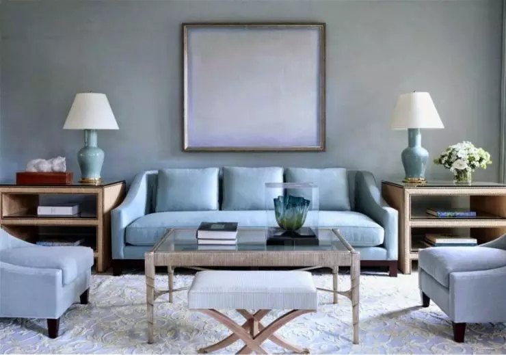 Salon bleu - 110 photos d'une combinaison inhabituelle de nuances bleues dans le salon