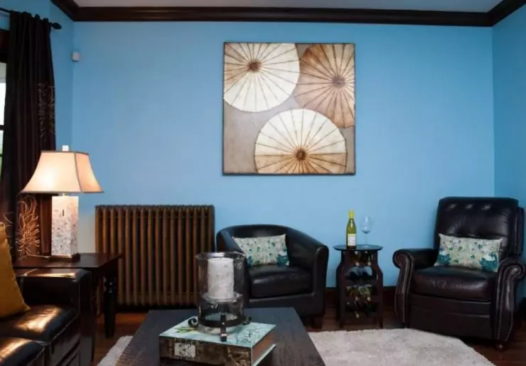 Sala de estar azul - 110 fotos de uma combinação incomum de tons azuis na sala de estar