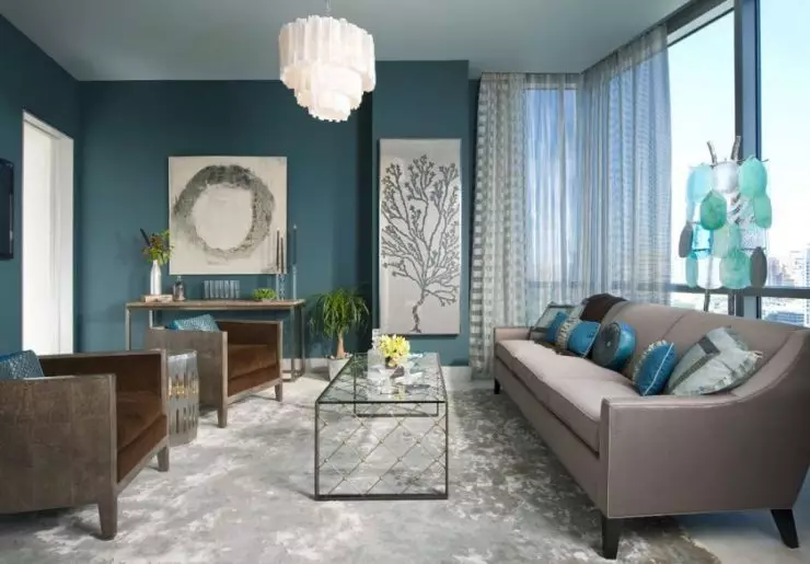 Blue Living Room - 110 zdjęć niezwykłej kombinacji niebieskich odcieni w salonie