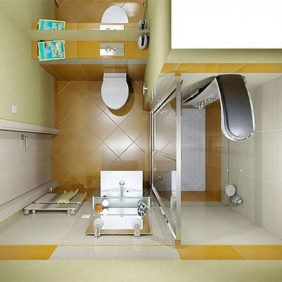 ванная 4 м2 планировка и дизайн с душевой кабиной