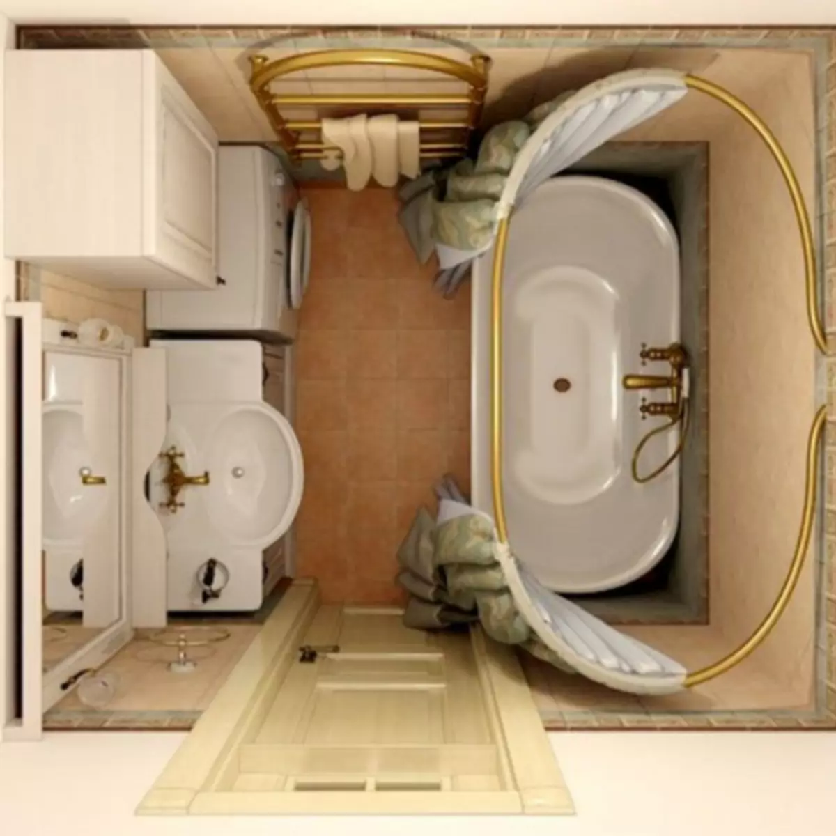 バスルーム3平方メートル。 m。 - 最高の設計例の80枚の写真