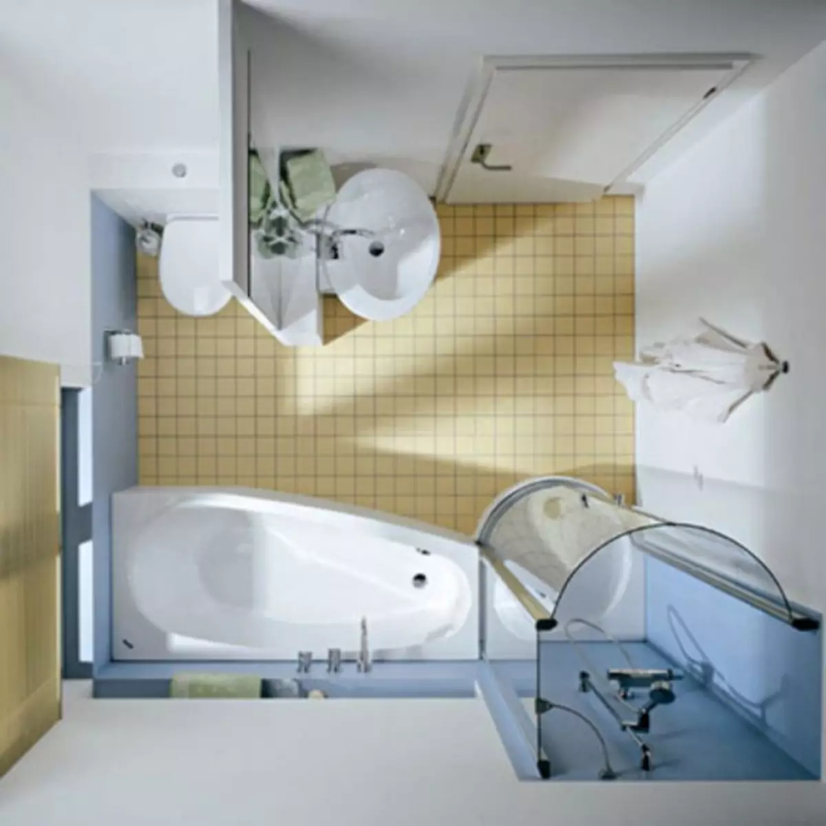 Vannas istabas 3 kvadrātmetri. m. - 80 labāko dizaina piemēru fotogrāfijas