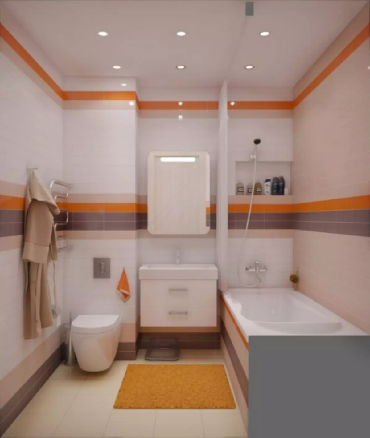 バスルーム3平方メートル。 m。 - 最高の設計例の80枚の写真