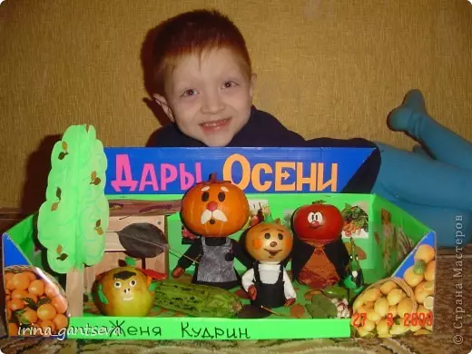 Crafts from vegetables and fruits to the exhibition for school with photos and video