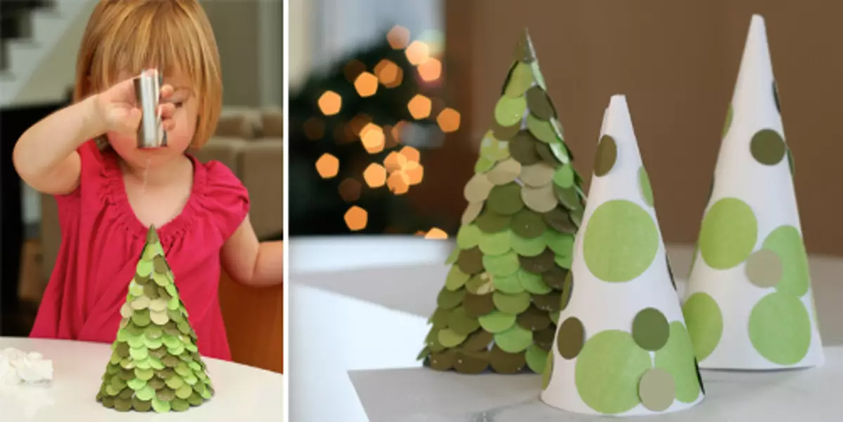 Kako napraviti konus s kartona za božićno drvce vlastitim rukama: shema s fotografijama i videozapisima