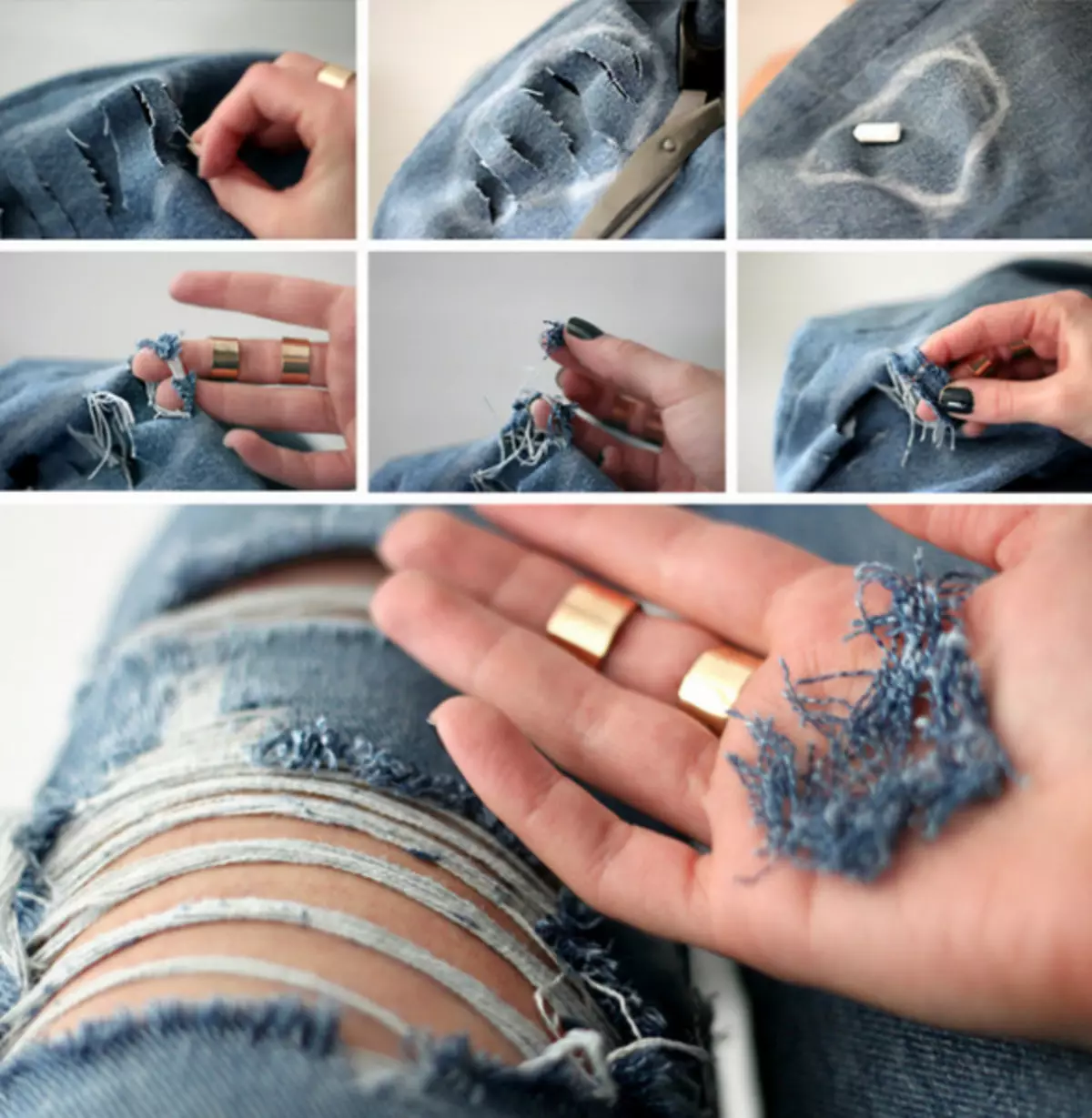 Come fare buchi sui jeans a casa splendidamente con video e foto