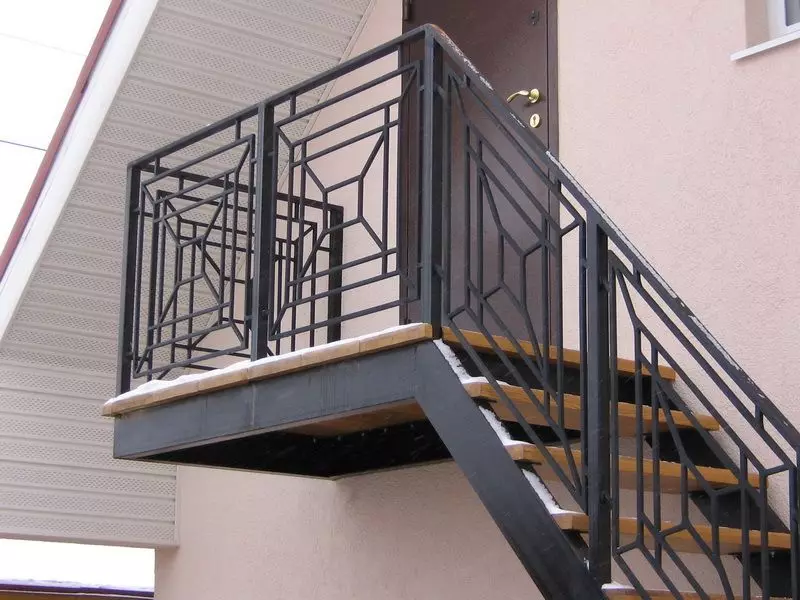 Welded iron railing for stairs