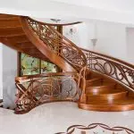 Staircase Railing thiab Handrails: Ntau Hom, tsim khoom, chaw tsim khoom thiab kev teeb tsa (+6 duab)