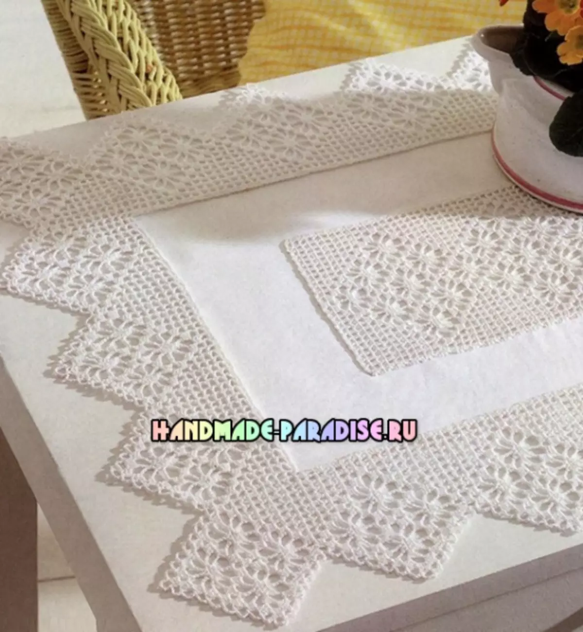 Amatafula amatafula, ama-napkins kanye nemicamelo - umjikelezo we-crochet