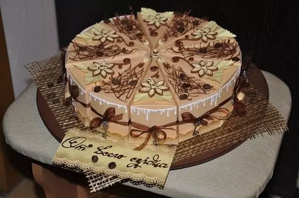 Ciasto z tektury z własnymi rękami z życzeniami: MK z szablonami