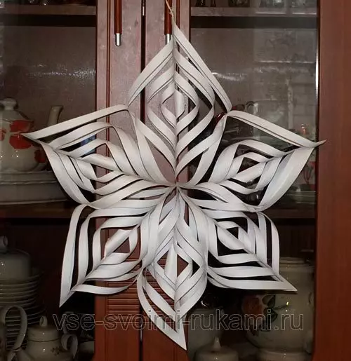 How to make a bulk snowflake from paper - master class