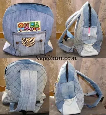 How to sew a children's backpack from old jeans: pattern and master class