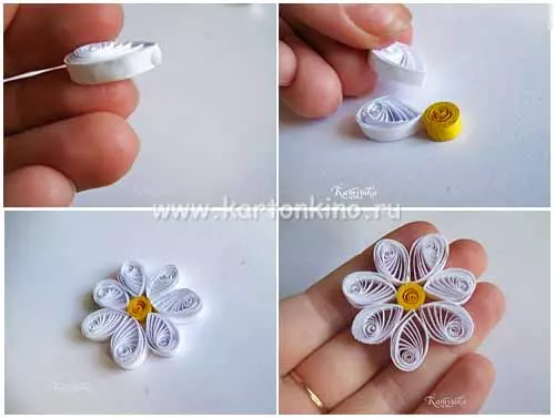 Quilling Obrázky kvetov, kytice: Master Class s fotografiou a videom