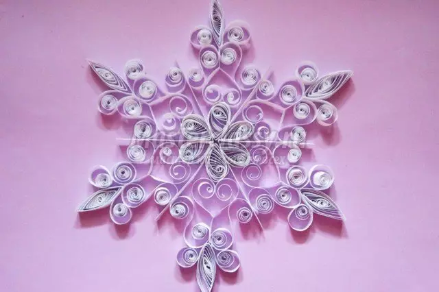 Quilling: Snowflake etap pa etap nan klas mèt ak rapid foto