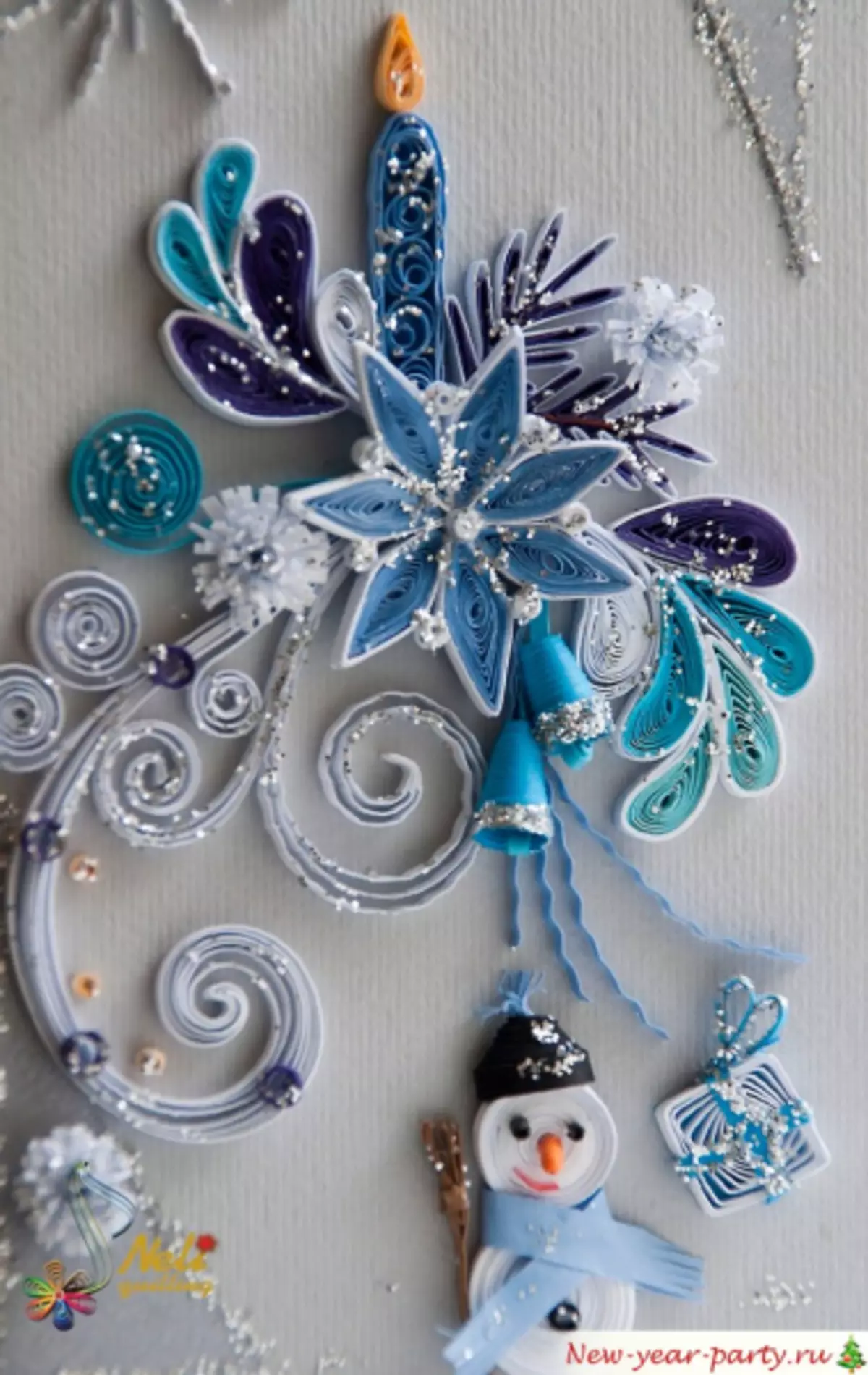 Quilling：雪花逐步逐步与照片方案