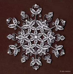 Quilling: Snowflake گام به گام در کلاس استاد با طرح های عکس