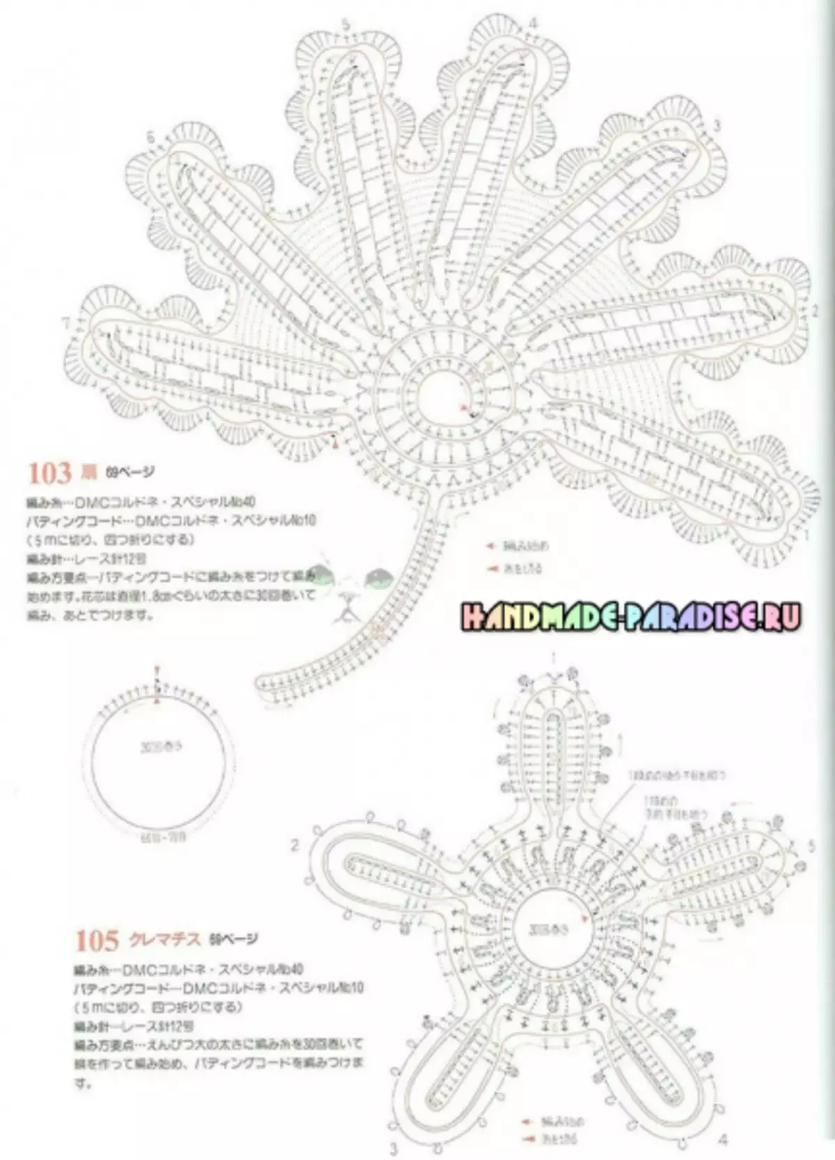 愛爾蘭蕾絲鉤針編織。主題方案