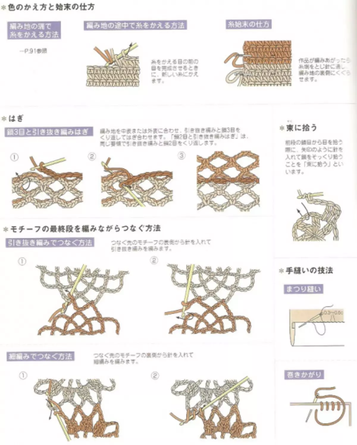 Японско списание с схеми за плетене на една кука