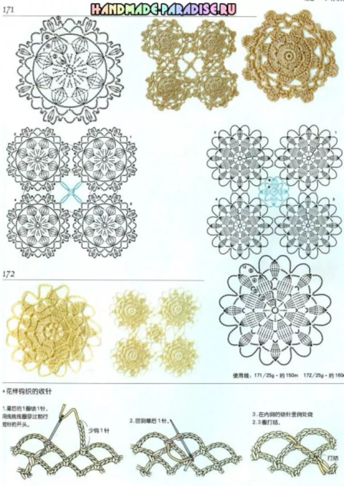 かぎ針編み。 300のモチーフとパターンのパターン