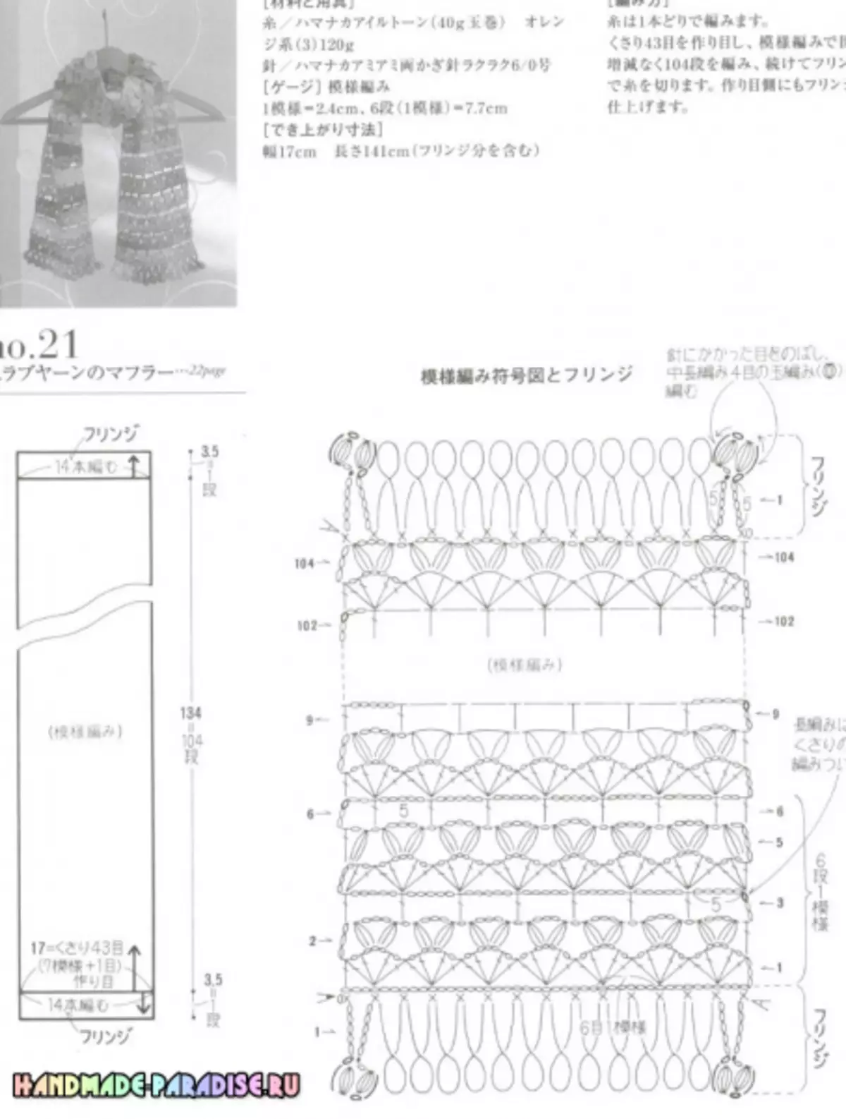 Crochet pisah sing apik banget. Majalah Jepang kanthi skema