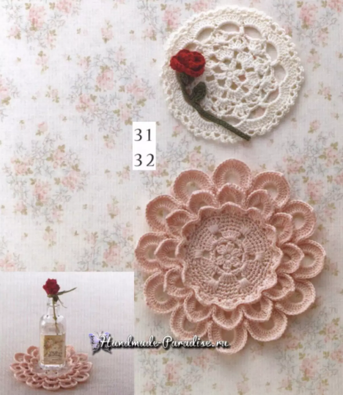 I-roses crochet. Imagazini yaseJapan kunye nezikim