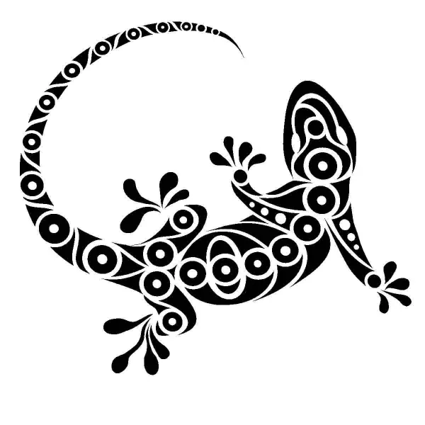 Lizard á veggnum - mynstur stencils