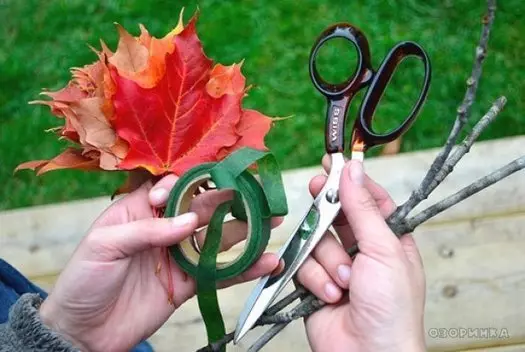 Ікебана з листя своїми руками для дітей з фото і відео