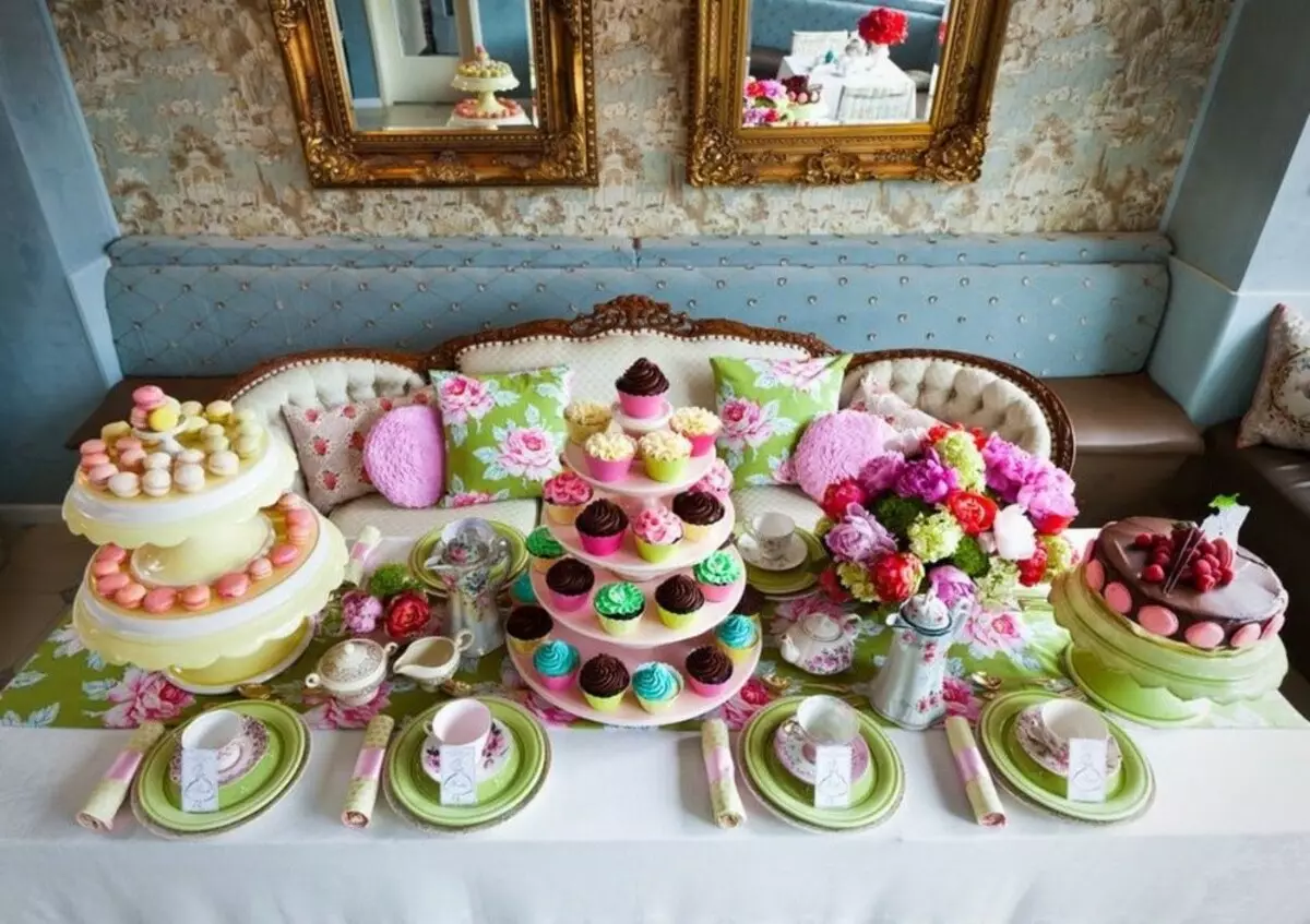 The location of sweets on a tea table