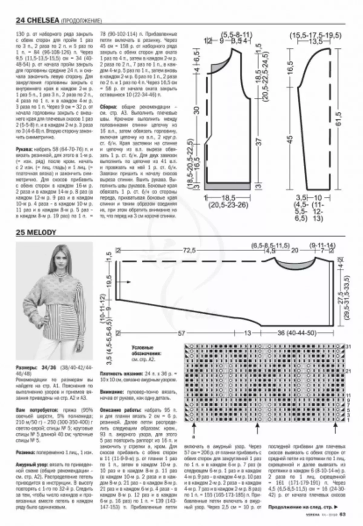 Журнал VERENA 1 - 2019. В'язання спицями від Burda